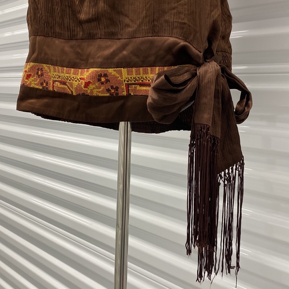 Bebe Vintage Y2K 100% Silk Boho Ethnic Top Blouse - Medium - Picture 4 of 16